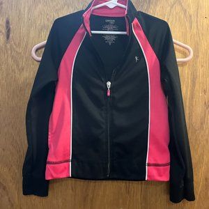 Girl's size 6 Danskin Track Jacket Black & Pink